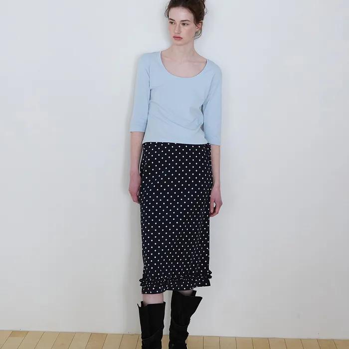 Dot frill skirt (navy)