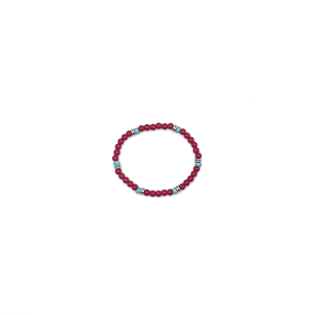 Stone urethan bracelet (Red)