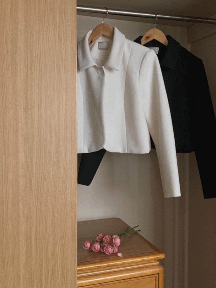 랑드 카라넥 세미크롭 자켓(2color)