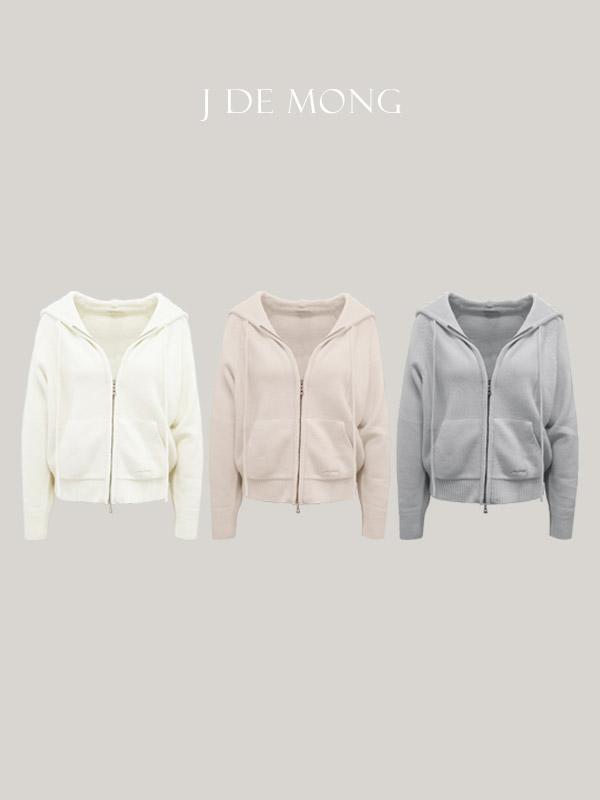 [made]캐시블랜드 후드 니트집업(cd)