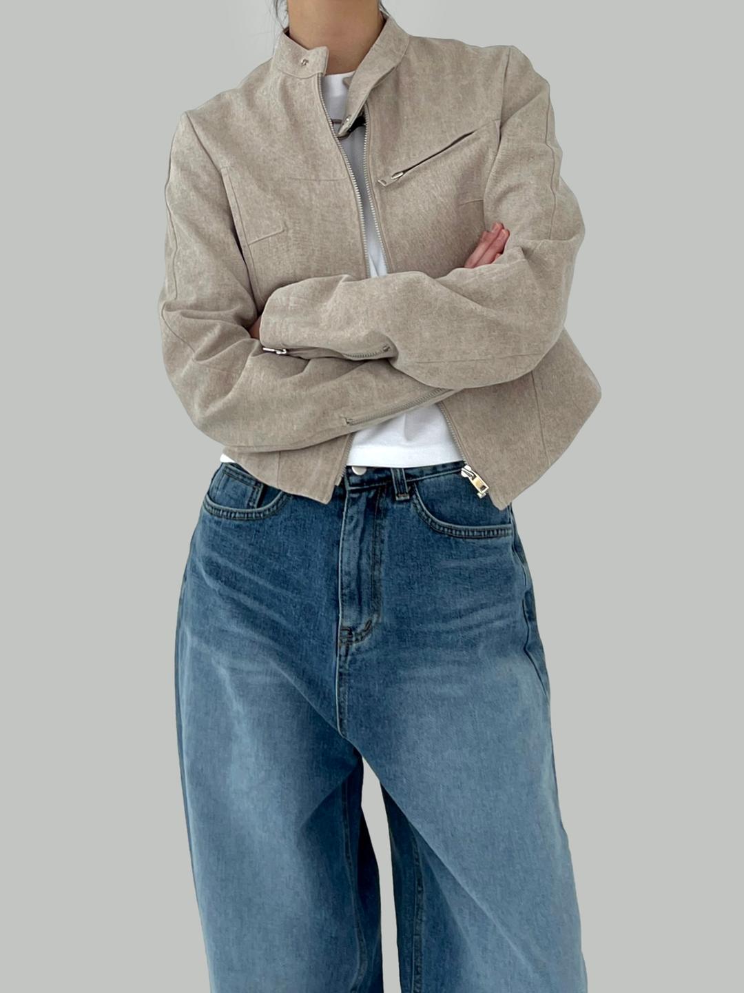 더모크 피그먼트 바이커 자켓 - jk