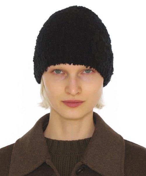 언더컨트롤 스튜디오(UNDERCONTROL STUDIO)  FLOWER SINGLE BEANIE / MOHAIR BOUCLE / BLACK - 사이즈 & 후기 | 무신사
