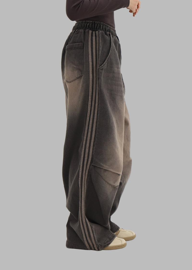 페어 벌룬 트랙 데님 팬츠