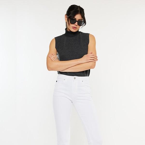 [이청아, 하이키 리이나, 오하영 착용] 하이웨이스트 부츠컷 청바지 아카시아 화이트