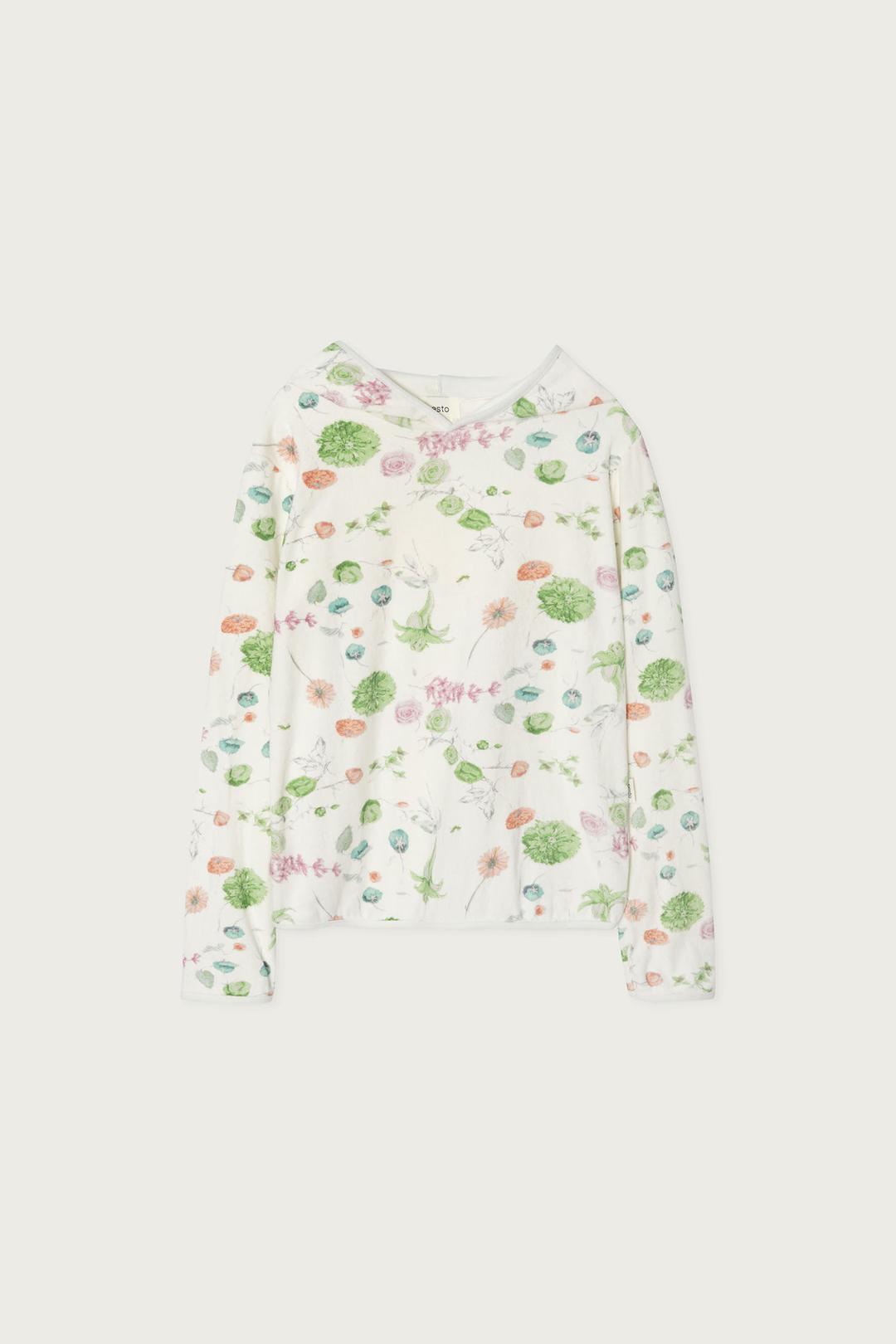 FLORAL HOODED TOP GRASS