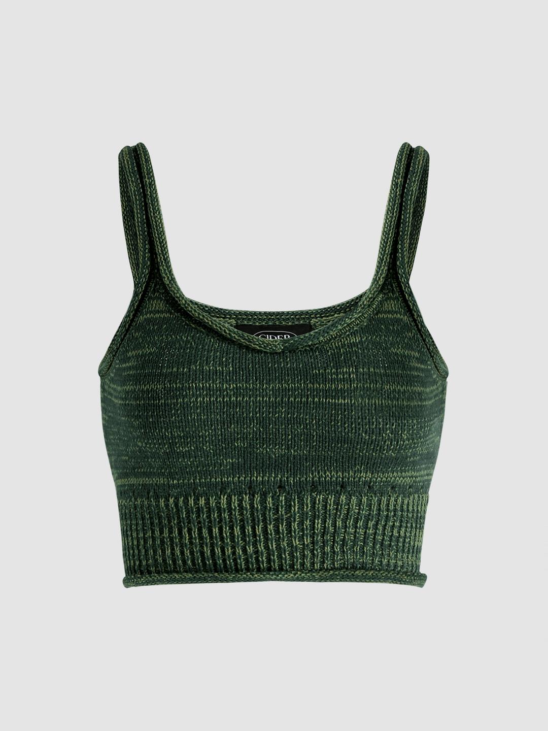 Green Knitted Tank Top