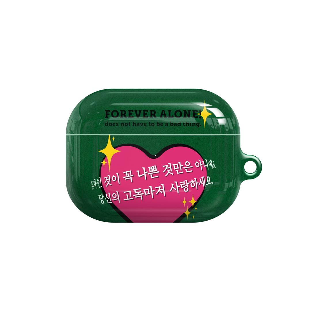 FOREVER ALONE GREEN GLOSSY HARD AIRPODS PRO CASE