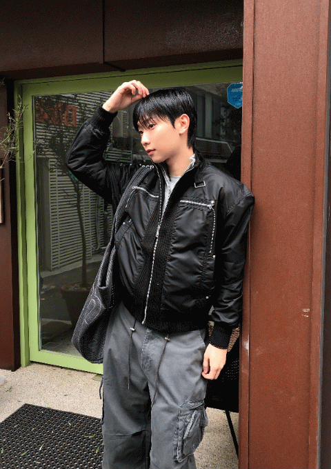 히드로 버튼 크롭 윈드브레이커