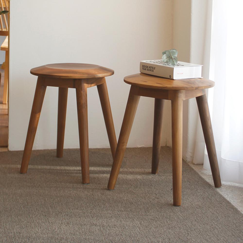 티크 원형 스툴의자