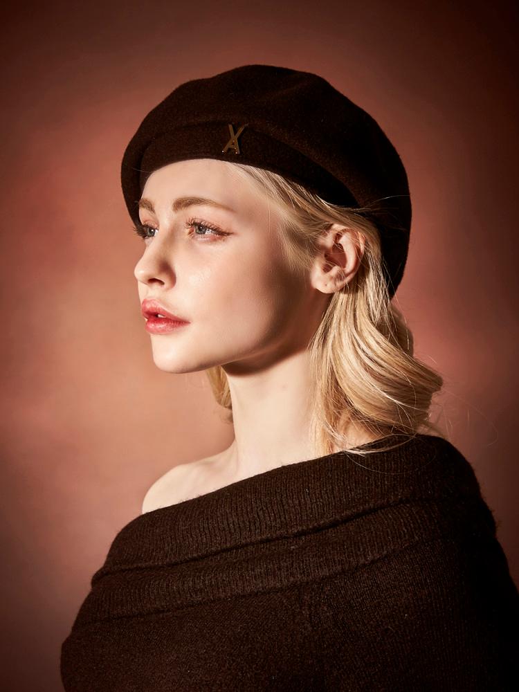 [바잘 베레모] 스터드 로고 울 베레모 (4 color)