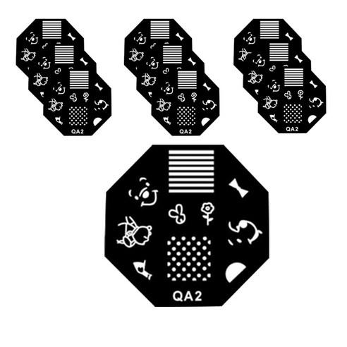ARYKOTRADERS 네일 프린팅 DIY 필름 팔각형 템플릿, QA02, 10개입