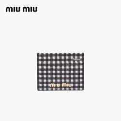 MIU MIU 미우미우 마드라스 레더 카드 케이스 블랙 5MC002 54V F0967