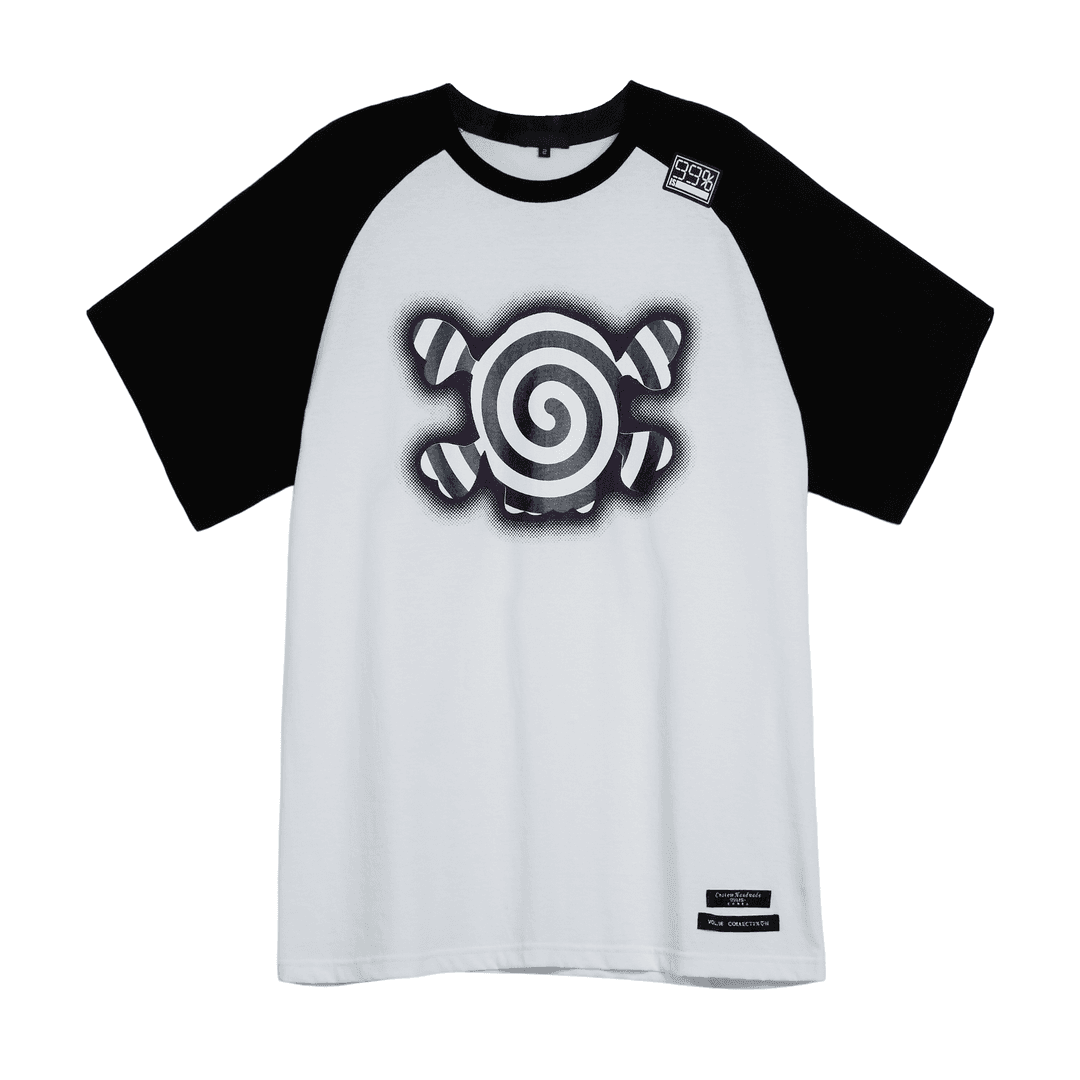 SPIRAL SKULL RAGLAN T-SHIRT(HAND MADE CUSTOM)