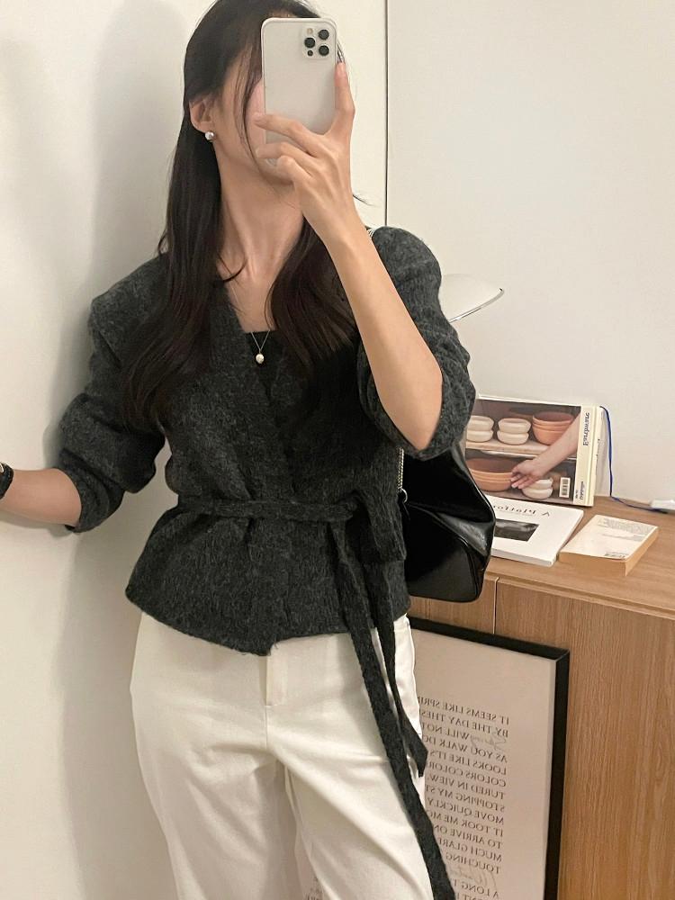 킨더 울 니트 나시 랩 가디건 세트