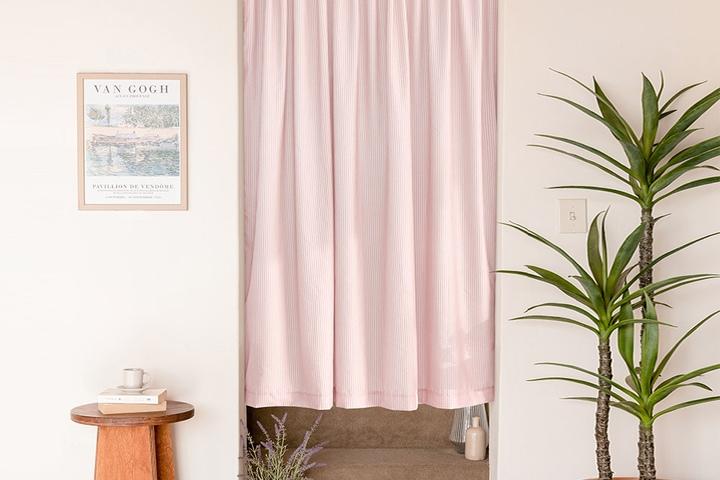 크리미 에어워싱 모모체크 가리개커튼/가림막커튼 1P (4color) 100x150cm