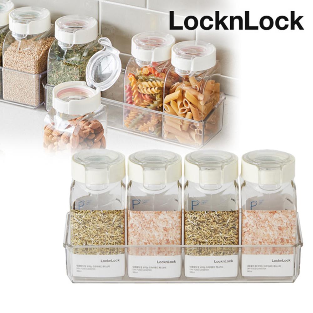 락앤락 캐니스터 380ml 4P 드라이푸드 조미료 깨 소금 파우더 양념 통 양념병