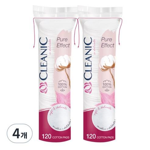 클레아닉 순면 원형 화장솜, 120개입, 4개 - 화장솜/면봉 | 쿠팡