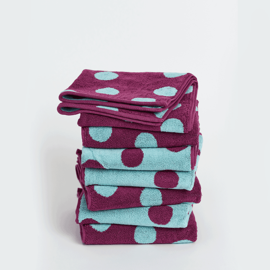 라즈베리 도트 페이스 타월 (1P, 5P, 10P)