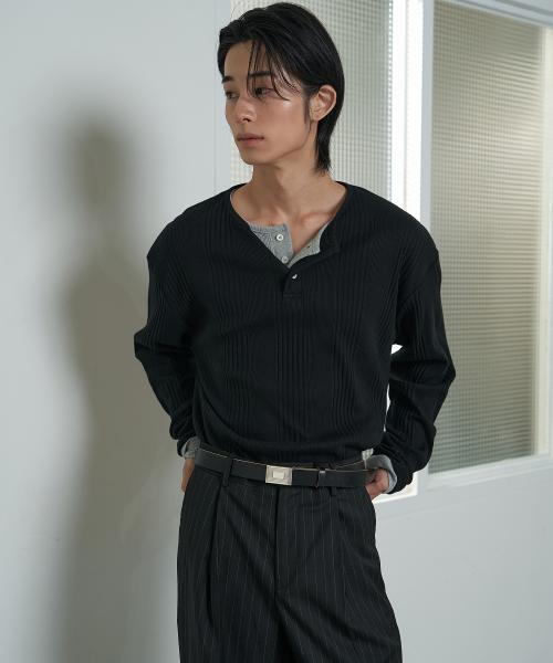 헨리넥 롱 슬리브 티셔츠 (블랙)