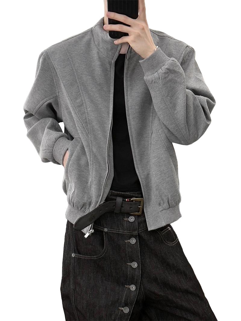 Splicing Line Casual Zip-up Jacket (2Color)