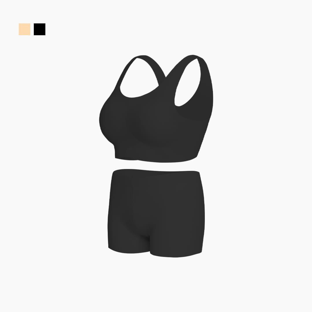 프롬 심리스 노와이어 브라 + 3부 팬티 SET