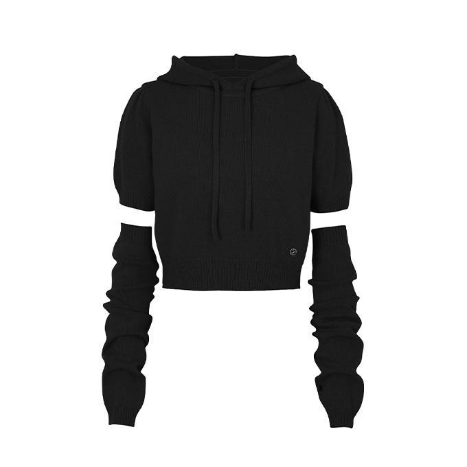 [단독선오픈]AMY HOODIE KNIT black [12월 13일 예약 배송]