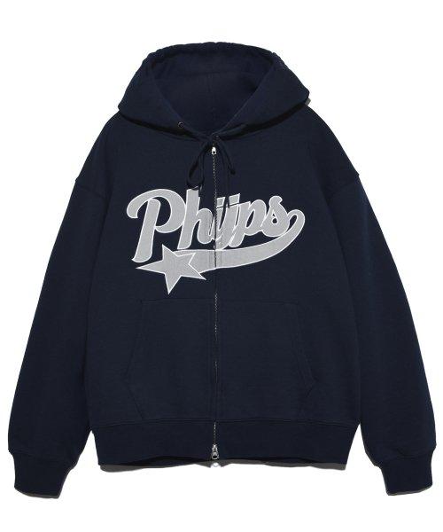 PHYPS® STAR TAIL LOGO HOODIE ZIP UP NAVY