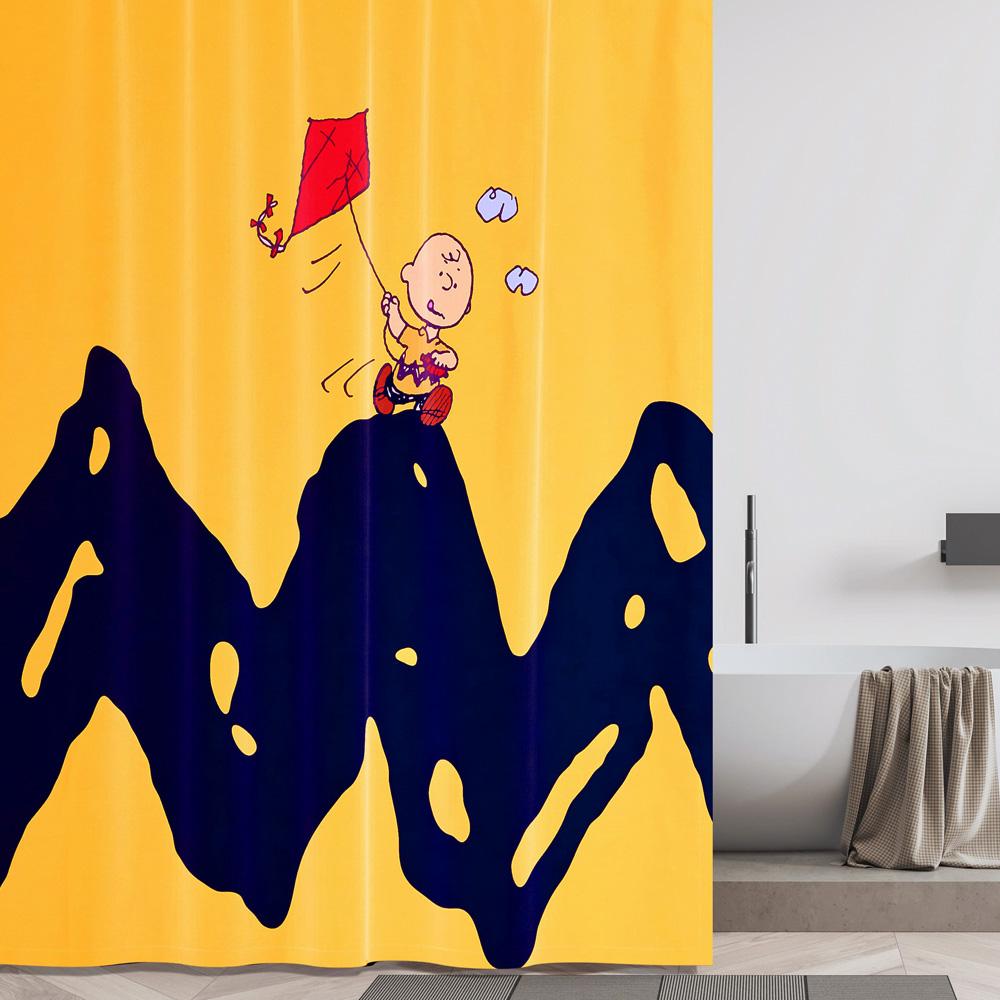 피너츠 패브릭 샤워커튼, 180 x 180 ..., 찰리브라운, 1개