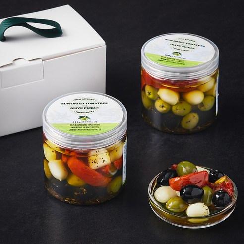 리코 썬드라이토마토올리브 절임 300g x 2p 선물세트, 1세트 - 포장 반찬 | 쿠팡