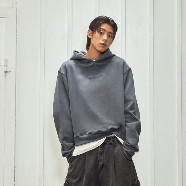 Mens Essential Crop Hoodie - Charcoal