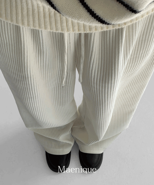 매니크 [MNQ] 테일즈 와이드 코듀로이 밴딩 팬츠
