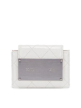 QUILTING ACCORDION WALLET IN WHITE