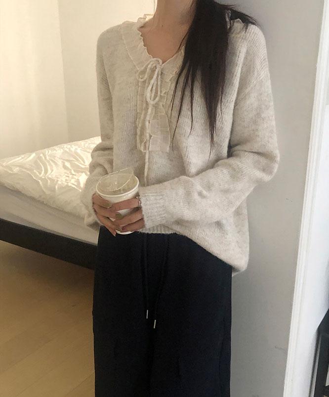 니어웨어 [⛄겨울신상] 몰딩 브이넥 울니트 (3color)/레이어드/v넥니트/여리핏/루즈핏니트/오버핏니트/여리핏