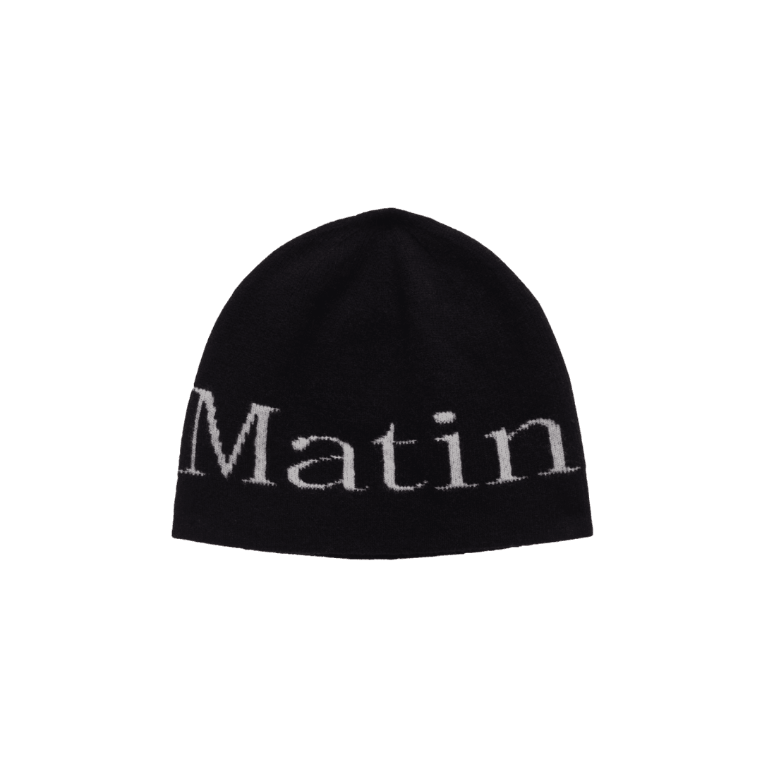 MatinKim LOGO JACQUARD SHORT BEANIE ホワイト Matin-Kim-Logo-Jacquard-Short-