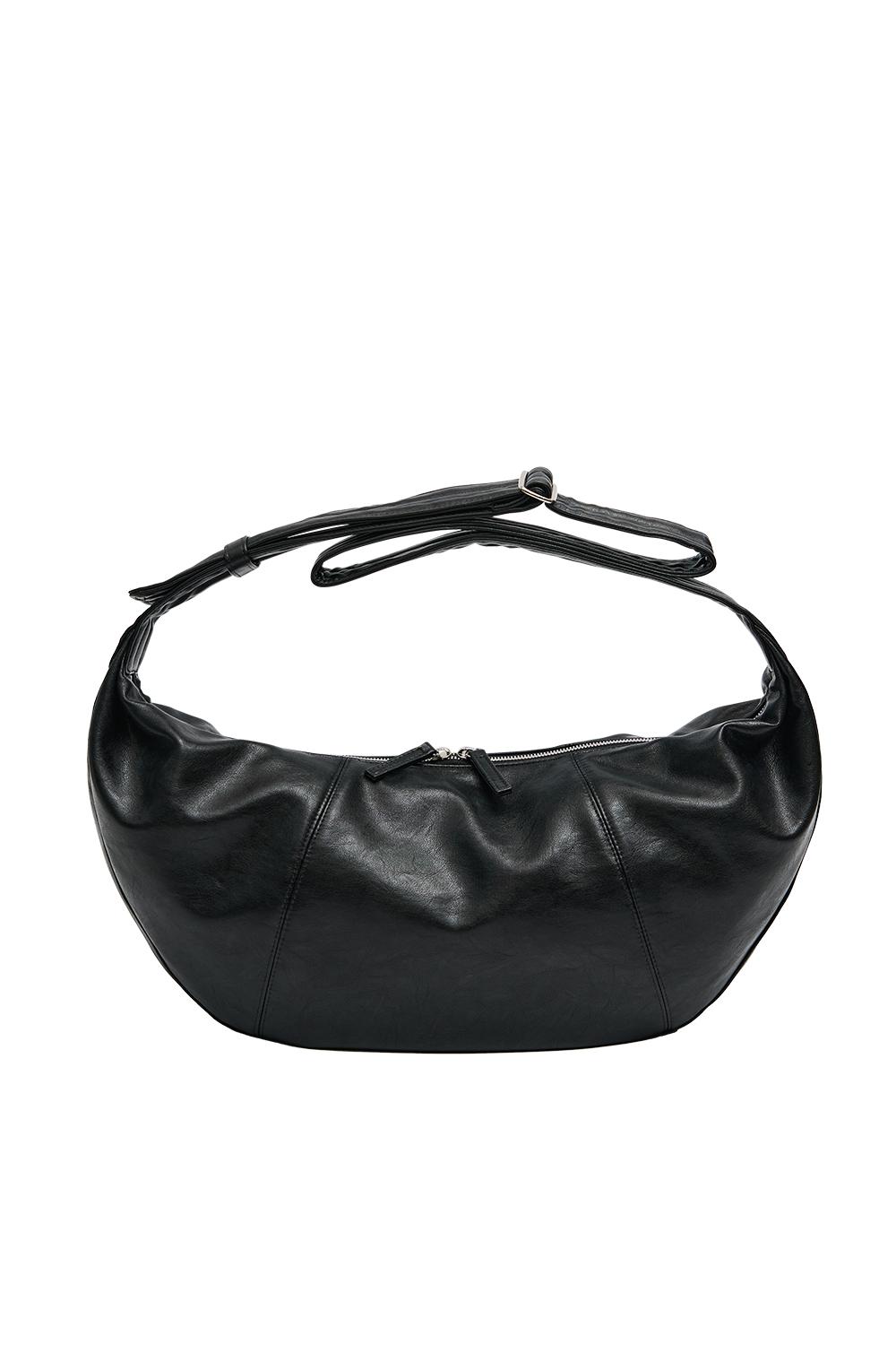 Split Half Moon Messenger Bag_Black