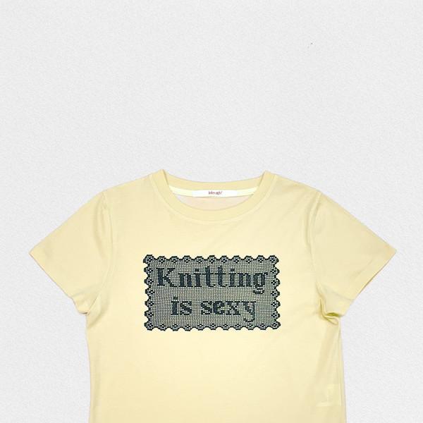 "Knitting is sexy" Graphic Tee_ Yellow