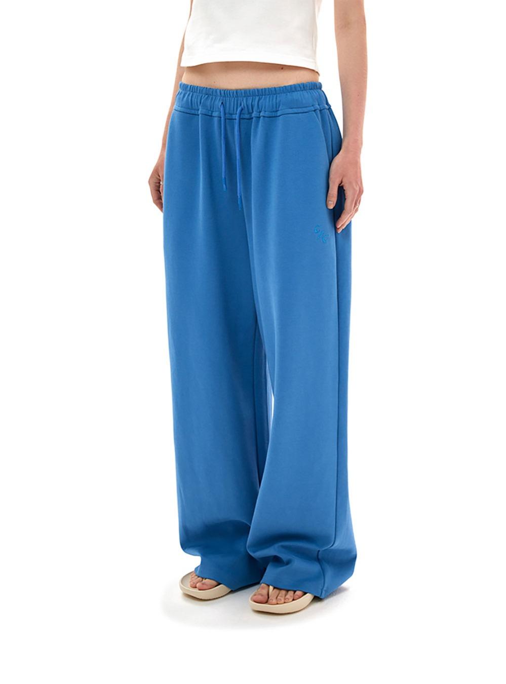 Blue Basic Loose Sweat Pants