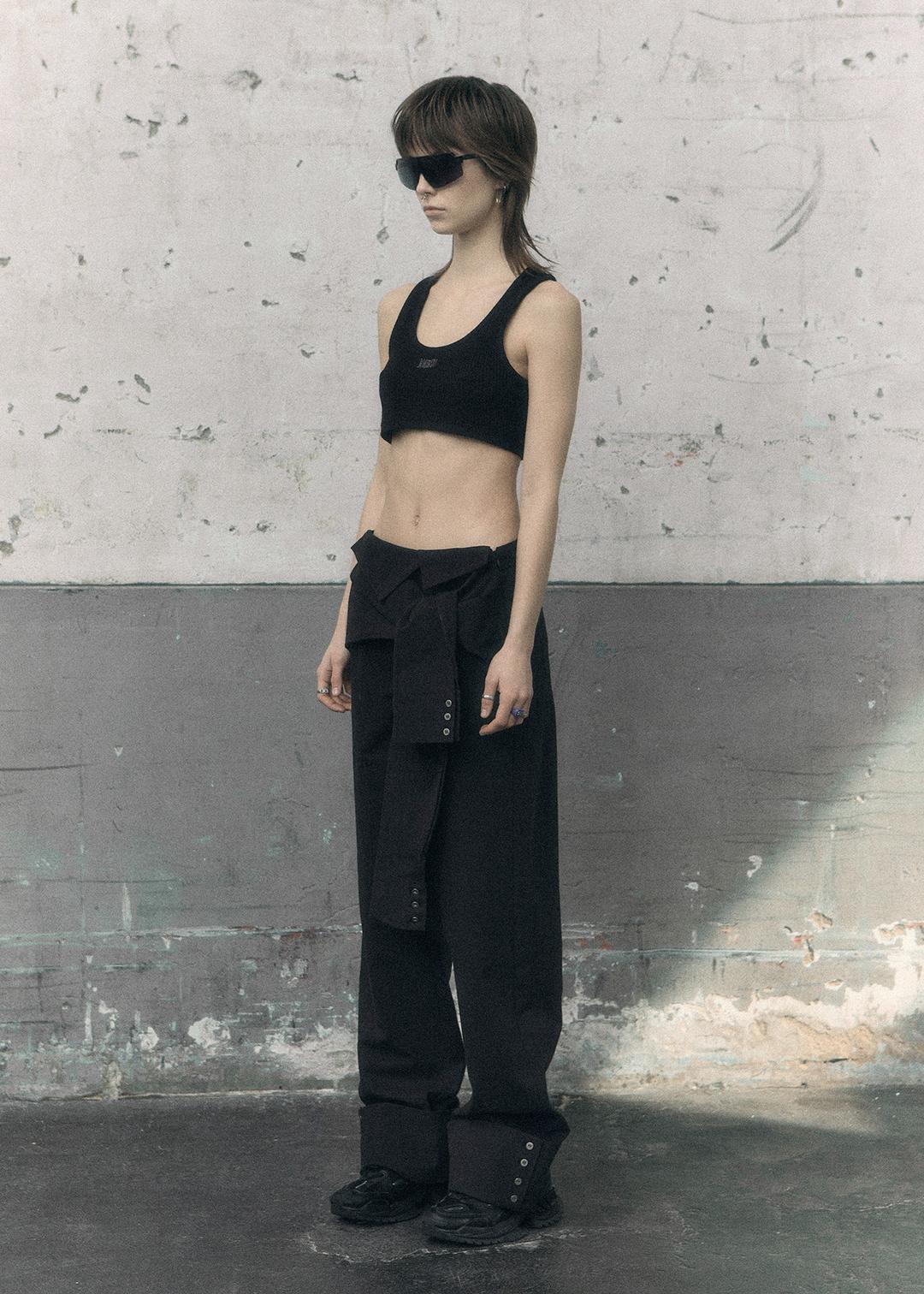 [ 순차 발송 3/15 ~ ] (UNISEX) TURNUP WIDE SHIRT PANTS, BLACK