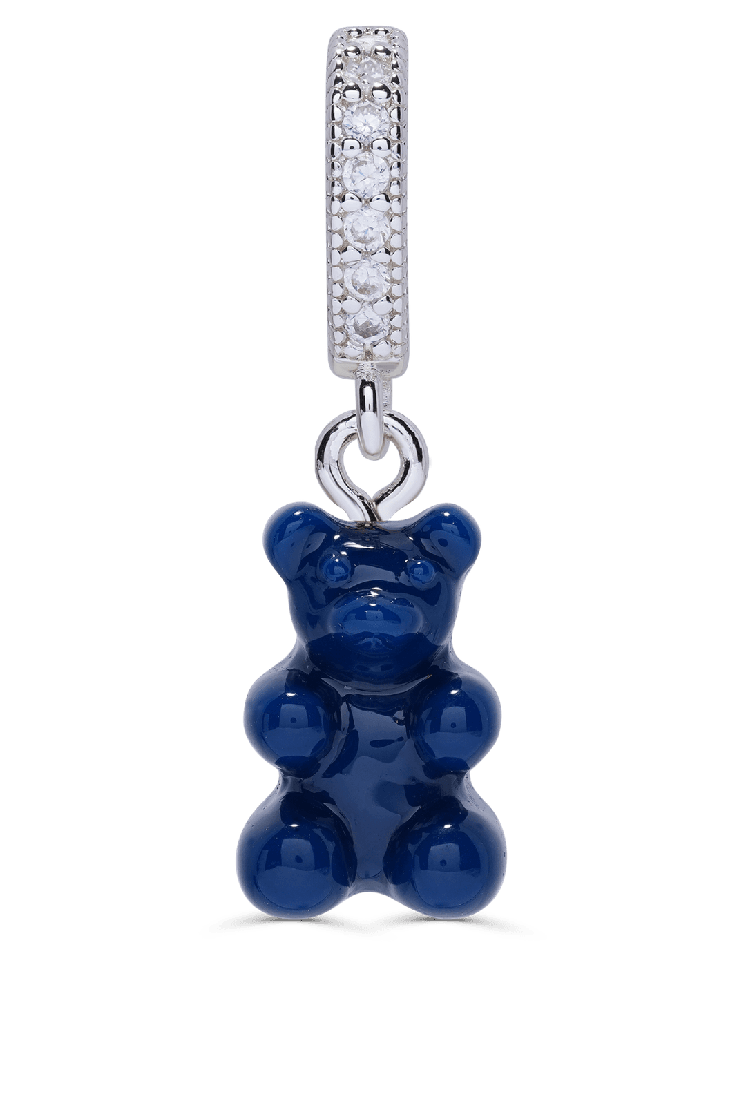 Nostalgia Bear - Pave Connector - Silver Plated - Sapphire