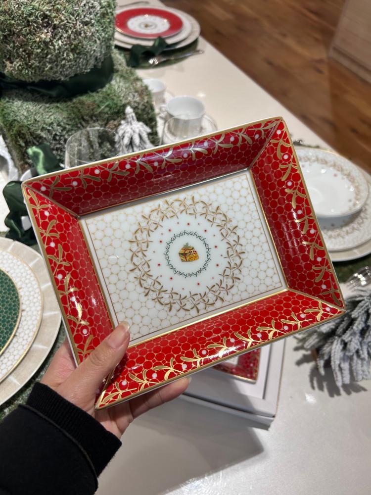 베르나르도 노엘 체인지 트레이 1조  / Bernardaud Noel Vide-poches 20 x 16 cm
