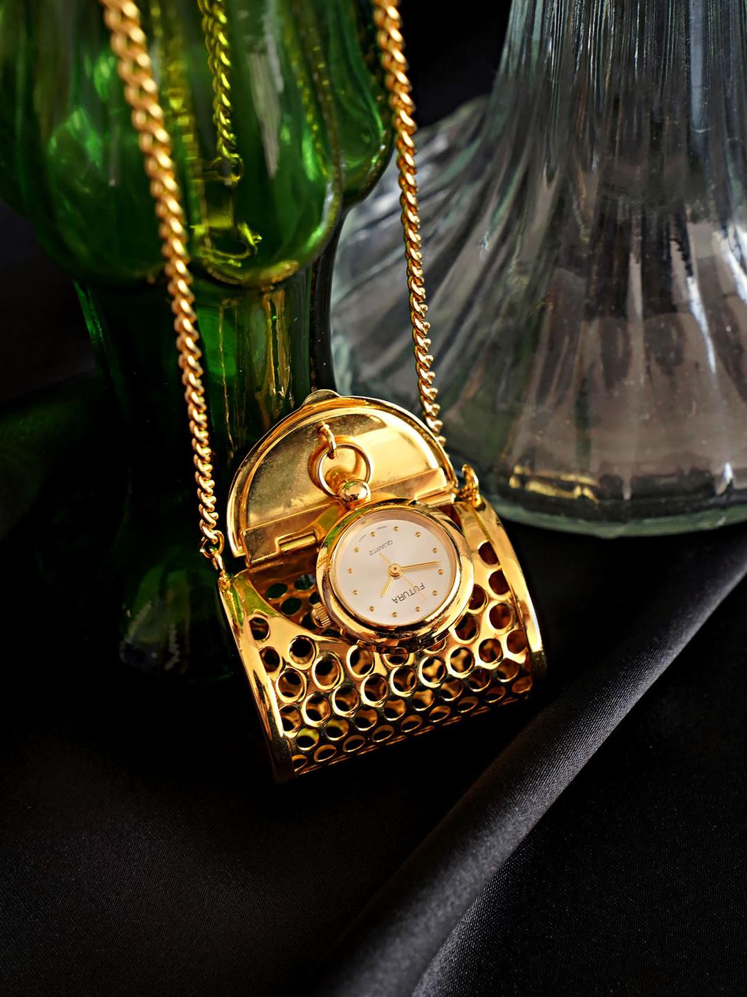 miniature purse watch & necklace