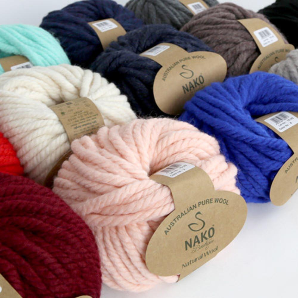 [앵콜스] (10+1) 알리제 몬디알 나코 내츄럴울 굵은털실 목도리실 모자뜨기 스웨터