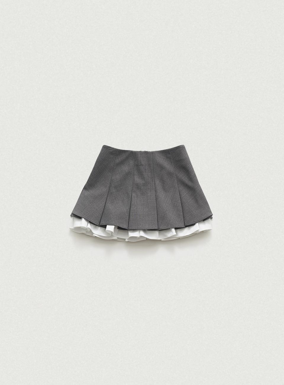 Classic Grey Pleated Mini Skirt [3월 중순 순차 배송]