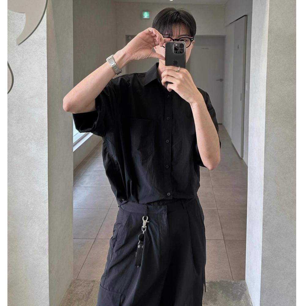 오버핏반팔셔츠 남자여름셔츠 나일론셔츠 린넨남방