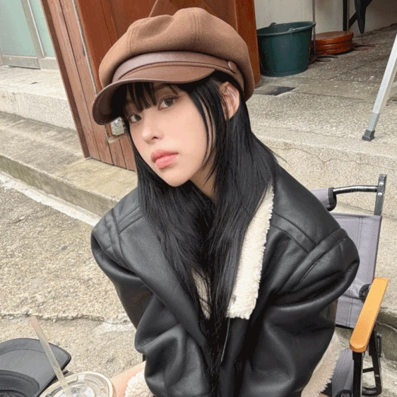 [얼굴소멸핏] 레더 라인 빵모자 헌팅캡 마도로스 모자 4color