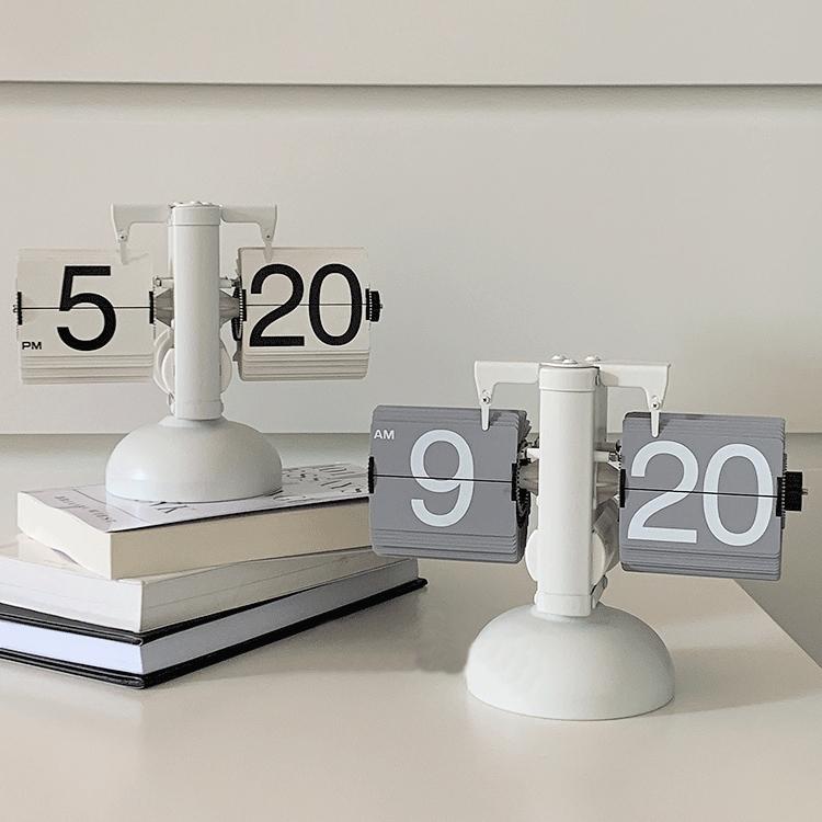 플립 탁상 시계 5컬러 레트로 미니 탁상용 책상용 인테리어 오브제 데스크테리어 집들이선물
