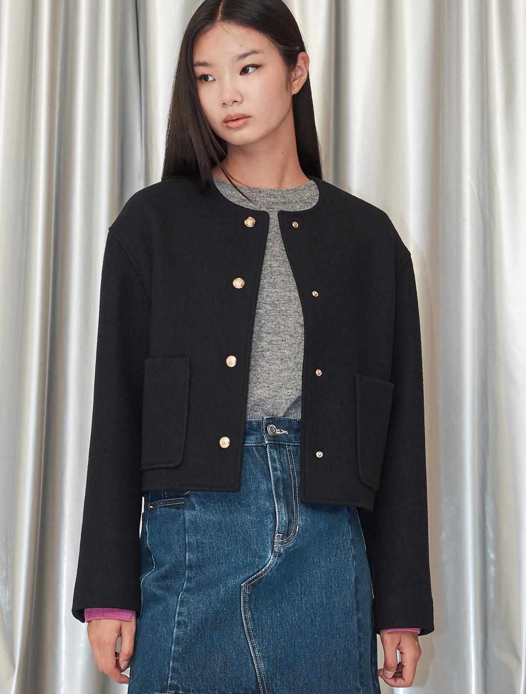 Volume Wool Jacket - Navy