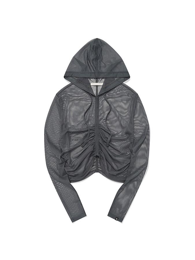 컬렉션 드레이프 후드 가디건 [그레이]