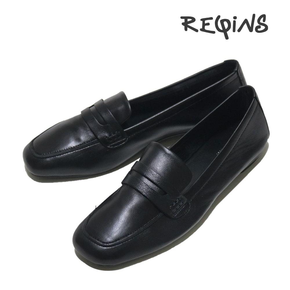 흐꺙 헤마 여성 로퍼 모카신 가죽 블랙 TT07570-NOIR