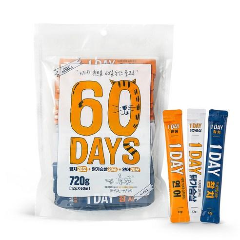 슈퍼츄 60데이즈 고양이 간식, 참치, 닭가슴살, ..., 12g, 1세트 - 간식/영양제 | 쿠팡